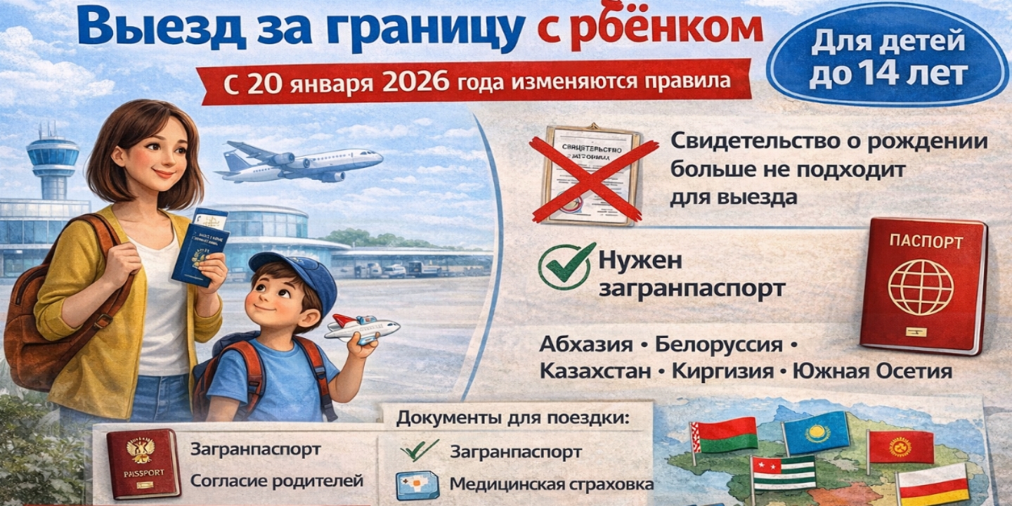 Какие нужны документы для выезда с ребенком за границу в 2026 году