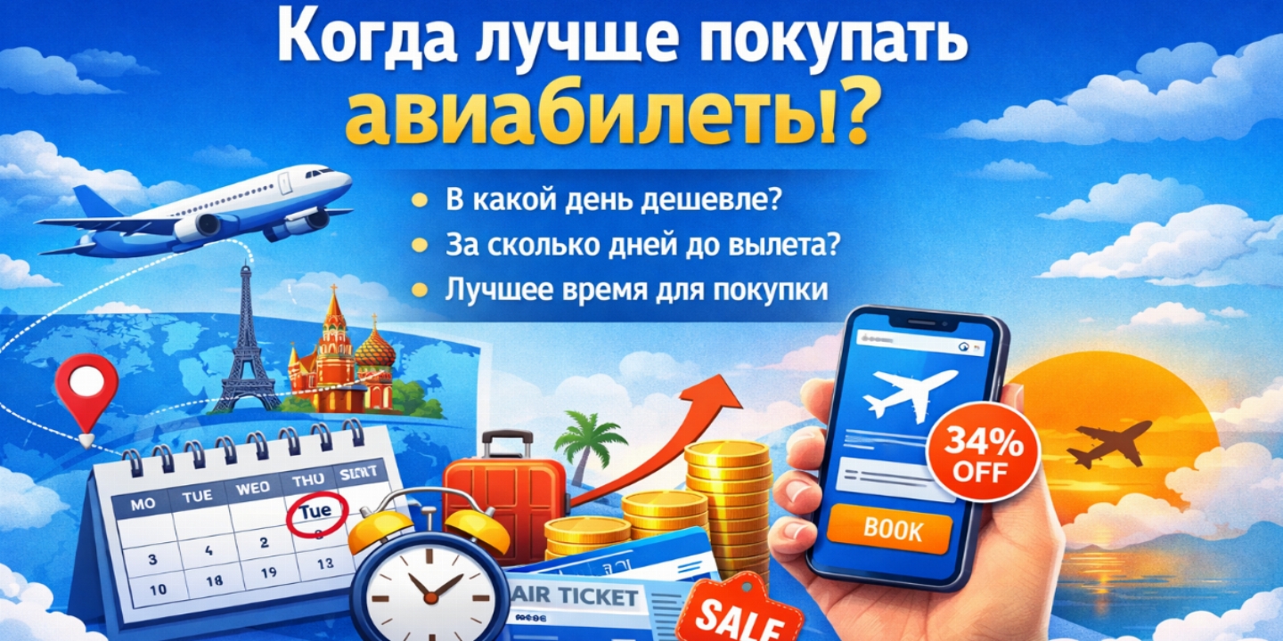 Когда лучше покупать авиабилеты: лучшие дни, время и советы для экономии