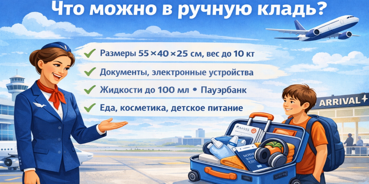 Ручная кладь : что можно брать в салон в 2026 году