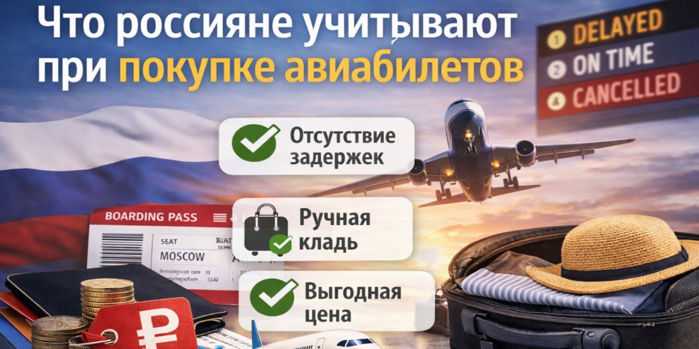 Без задержек и скрытых сборов: что действительно определяет выбор авиабилетов у россиян