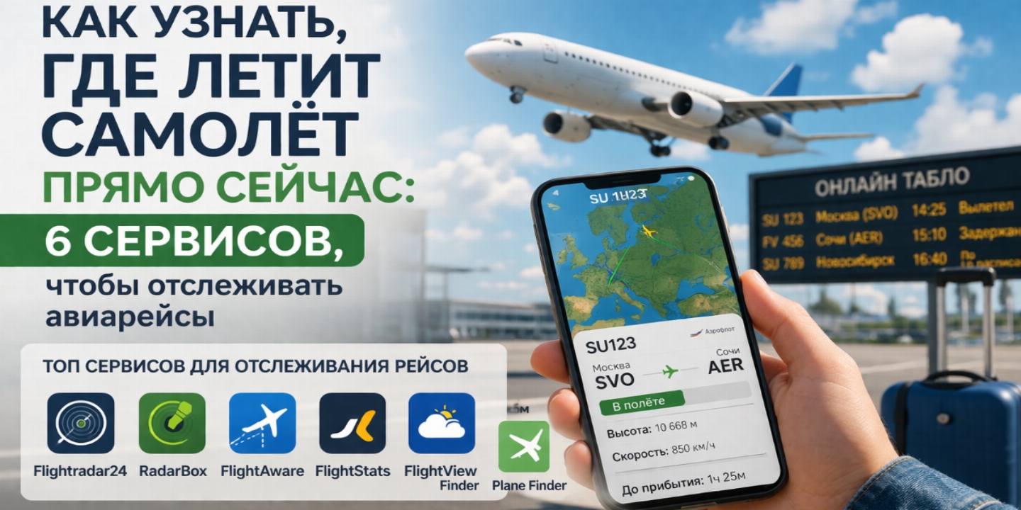 Как отследить самолёт онлайн: 6 лучших сервисов для проверки статуса рейса в реальном времени