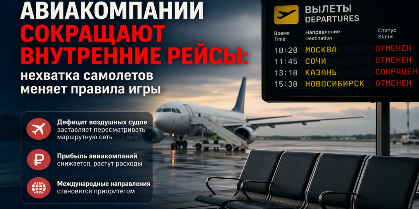 Небо становится теснее: почему авиакомпании сокращают внутренние рейсы и что это значит для пассажиров