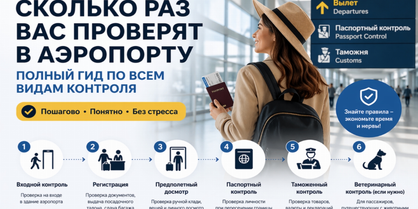 Сколько раз вас проверят в аэропорту: полный гид по всем видам контроля