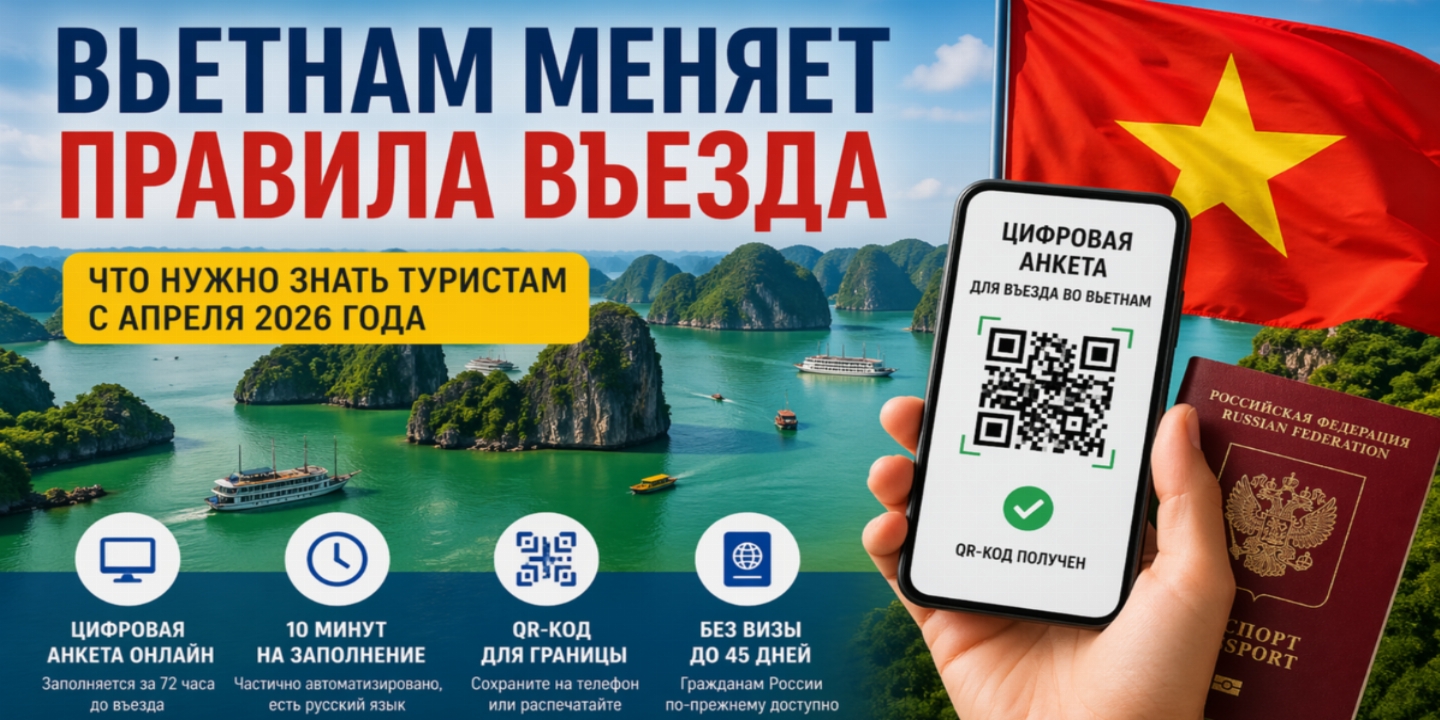 Вьетнам вводит цифровую анкету для туристов: что изменится для россиян в 2026 году
