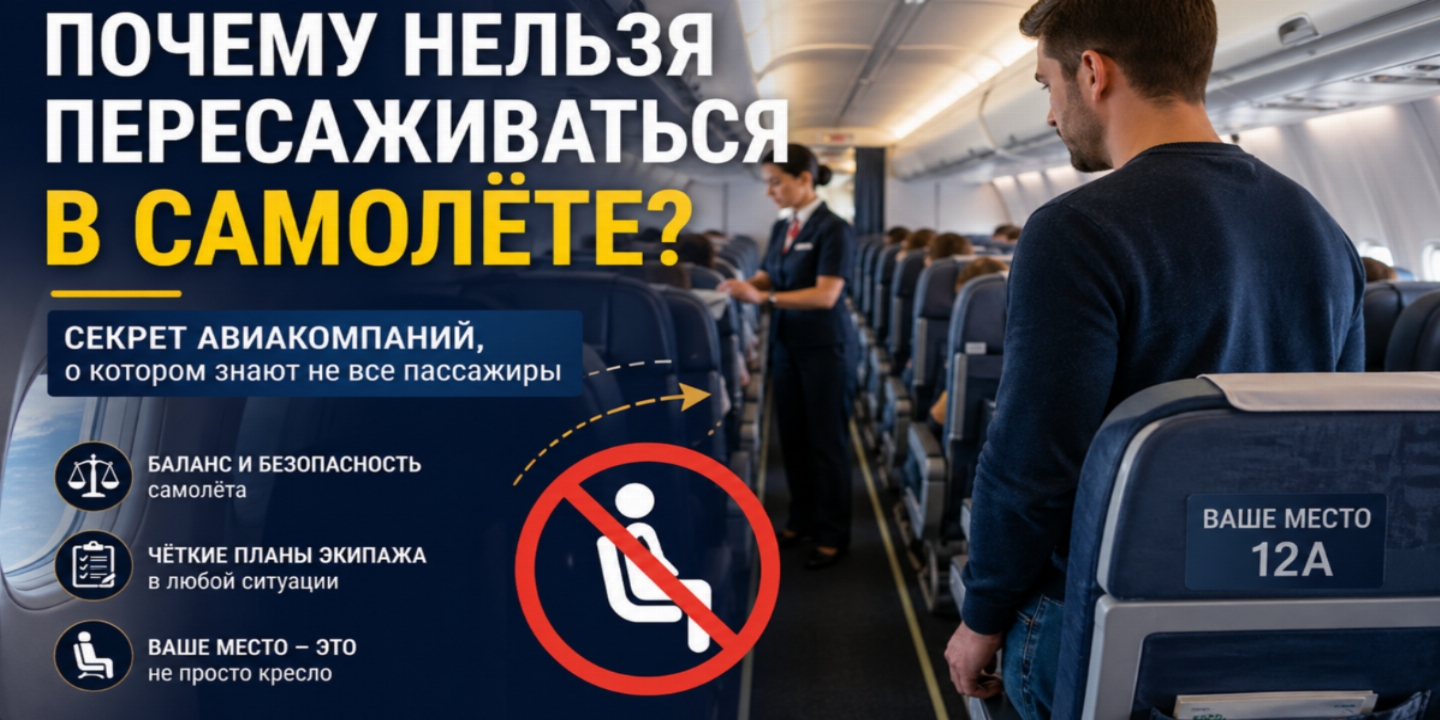 Почему в самолёте нельзя просто пересесть: скрытые правила, о которых молчат авиакомпании