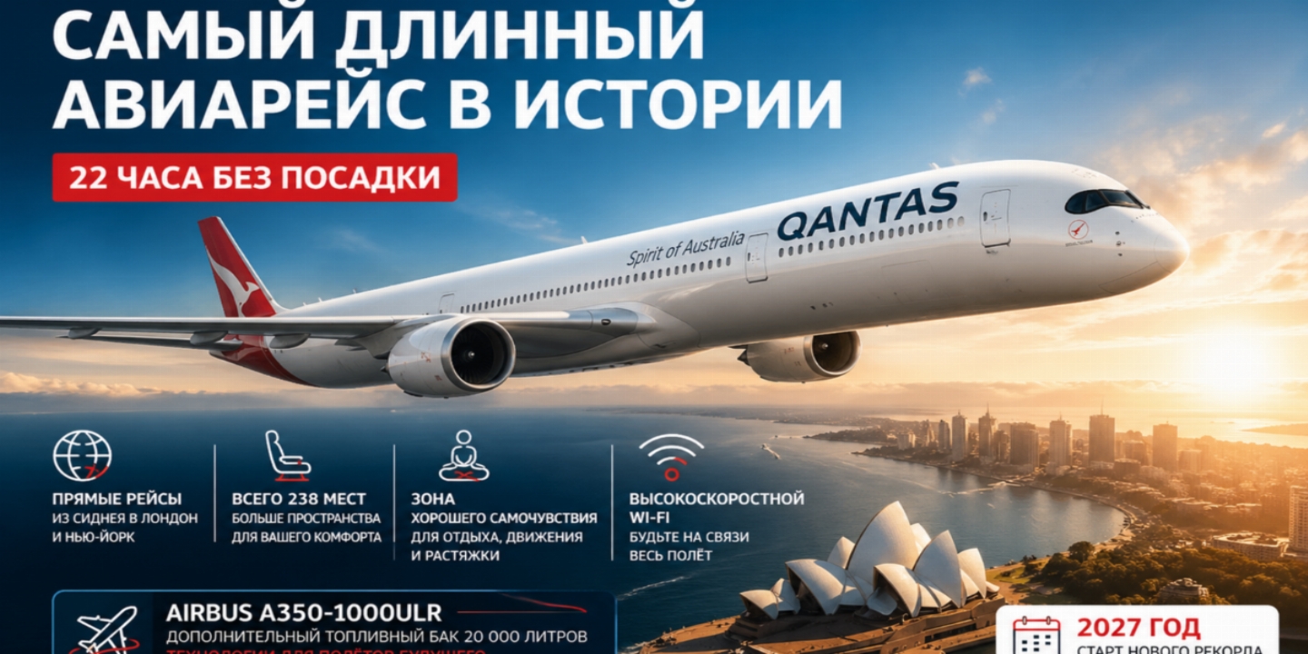 22 часа в небе без посадки: как будет устроен самый длинный авиарейс в истории и зачем он нужен пассажирам