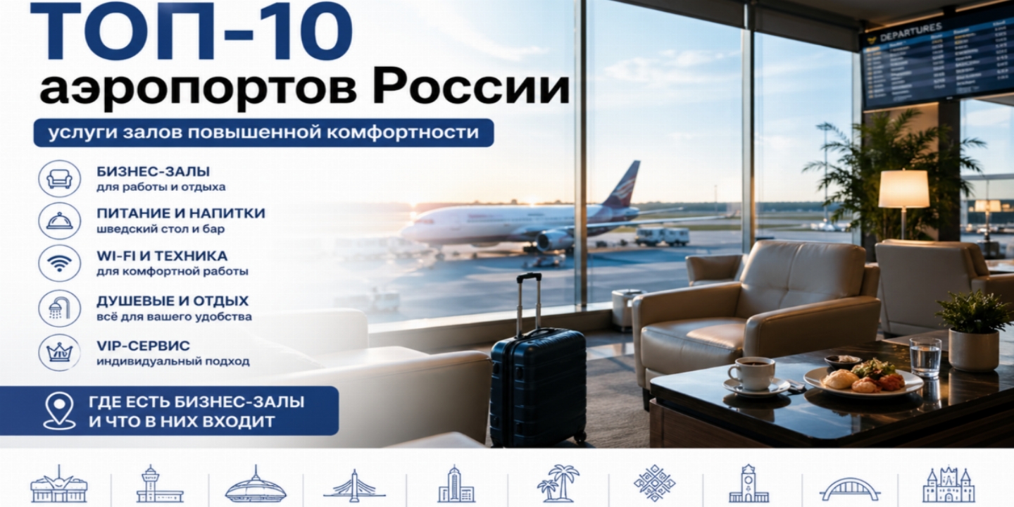 Топ-10 аэропортов России с бизнес-залами: где ждать рейс с комфортом