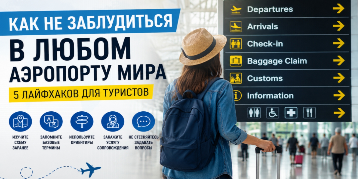 Как не потеряться в аэропорту: 5 простых лайфхаков, которые спасут ваш рейс