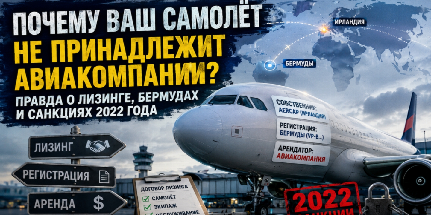 Почему ваш самолёт на самом деле не принадлежит авиакомпании: история мировой авиааренды и российский кризис 2022 года