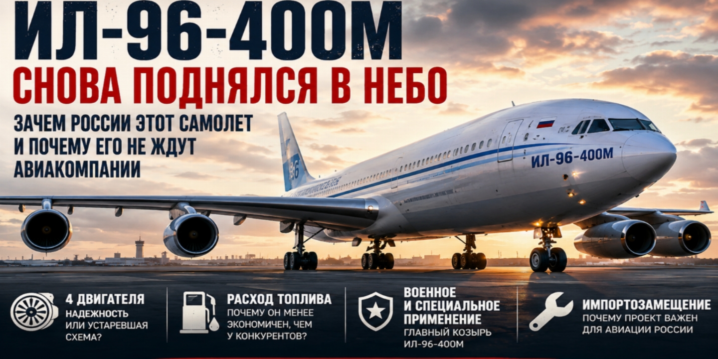 Ил-96-400М снова поднялся в небо: зачем России самолет, который почти не нужен авиакомпаниям