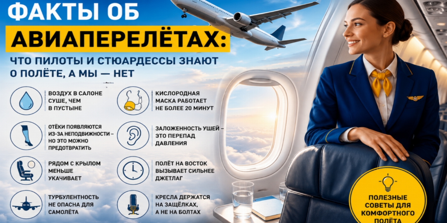 12 удивительных фактов об авиаперелётах, которые знают пилоты и бортпроводники, а большинство пассажиров — нет
