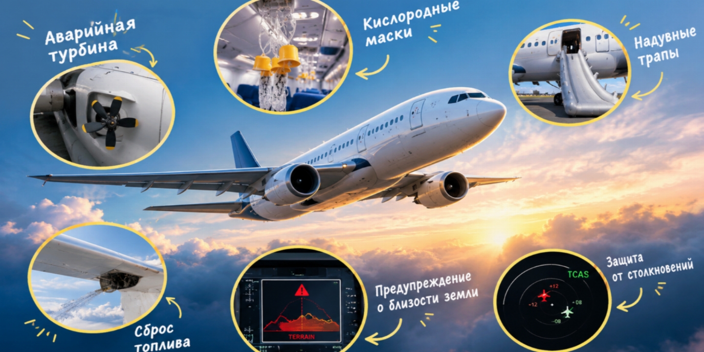 Не только кислородные маски: 6 систем самолёта, которые могут спасти жизни в критической ситуации