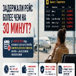 Рейс задержали? С 2026 года пассажиры смогут вернуть деньги уже через 30 минут ожидания
