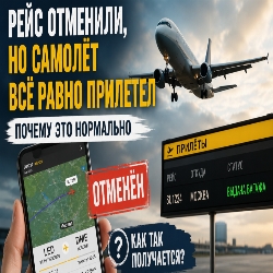 Авиакомпания отменила рейс, но самолёт всё равно улетел. Как такое возможно и почему это нормально