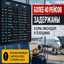 Свыше 40 рейсов задержаны в аэропортах Краснодарского края: что происходит с авиасообщением