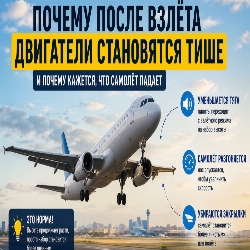 Почему сразу после взлёта двигатели самолёта будто «затихают» — и почему это совершенно нормально