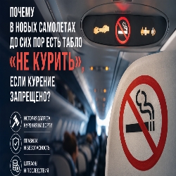 Почему в новых самолетах до сих пор горит табло «Не курить», если курение запрещено уже много лет